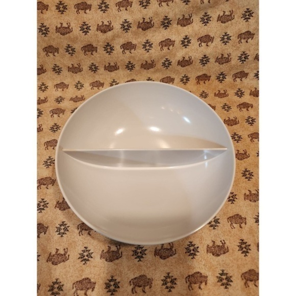 VINTAGE Texas Ware‎ White Divided Split Bowl 9"